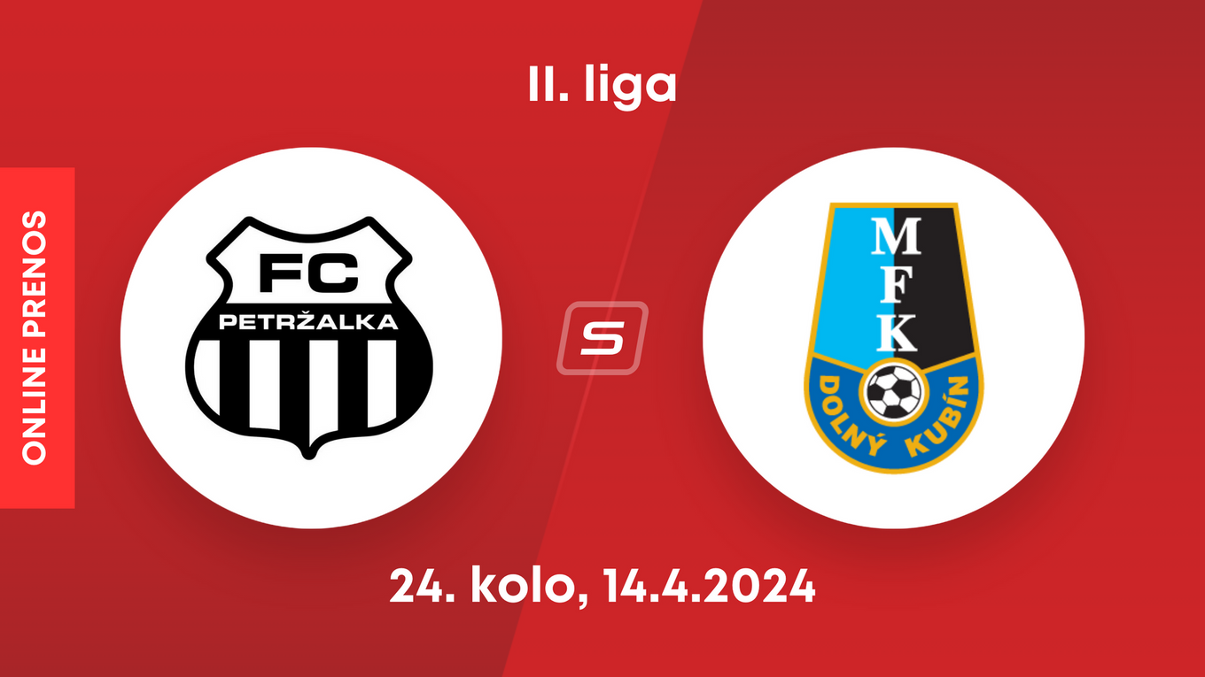 FC Petržalka - MFK Dolný Kubín: ONLINE prenos zo zápasu 24. kola II. ligy.
