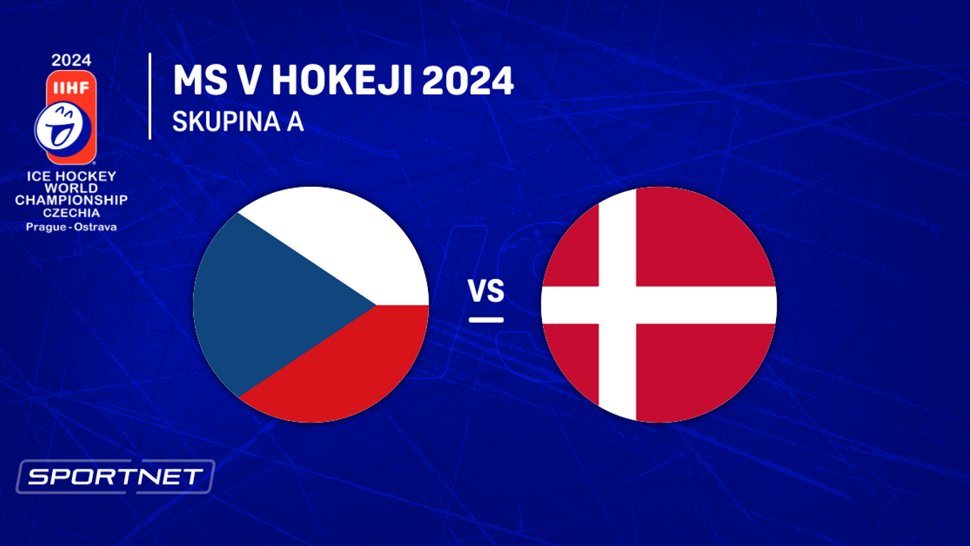 Česko - Dánsko: ONLINE prenos zo zápasu skupiny A na MS v hokeji 2024 v Česku. 