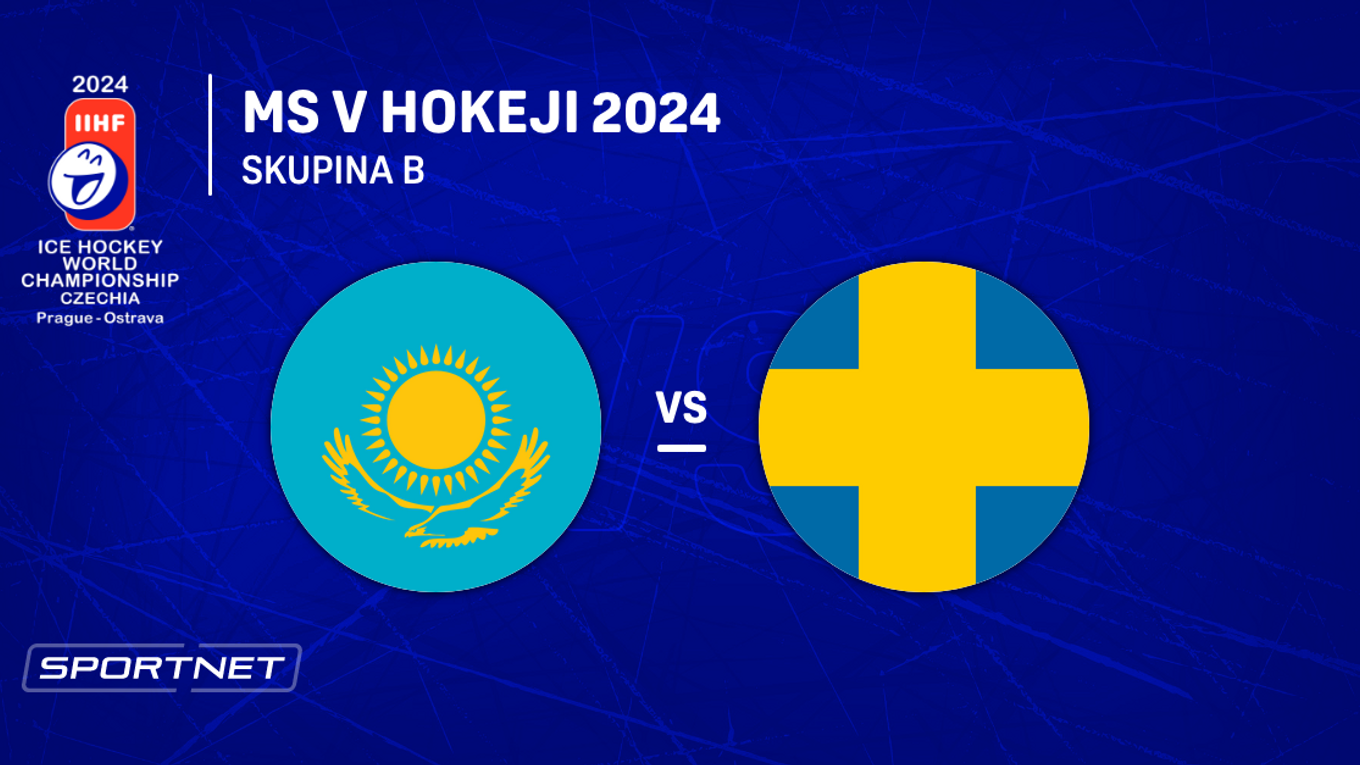 Kazachstan - Švédsko: ONLINE prenos zo zápasu skupiny B na MS v hokeji 2024 v Česku.