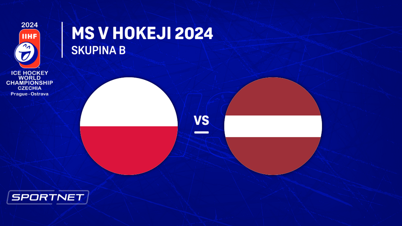 Poľsko - Lotyšsko: ONLINE prenos zo zápasu skupiny B na MS v hokeji 2024 v Česku.