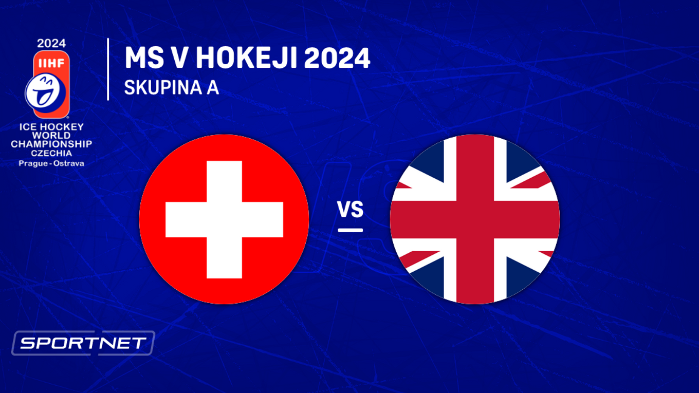 Švajčiarsko - Veľká Británia: ONLINE prenos zo zápasu skupiny A na MS v hokeji 2024 v Česku. 