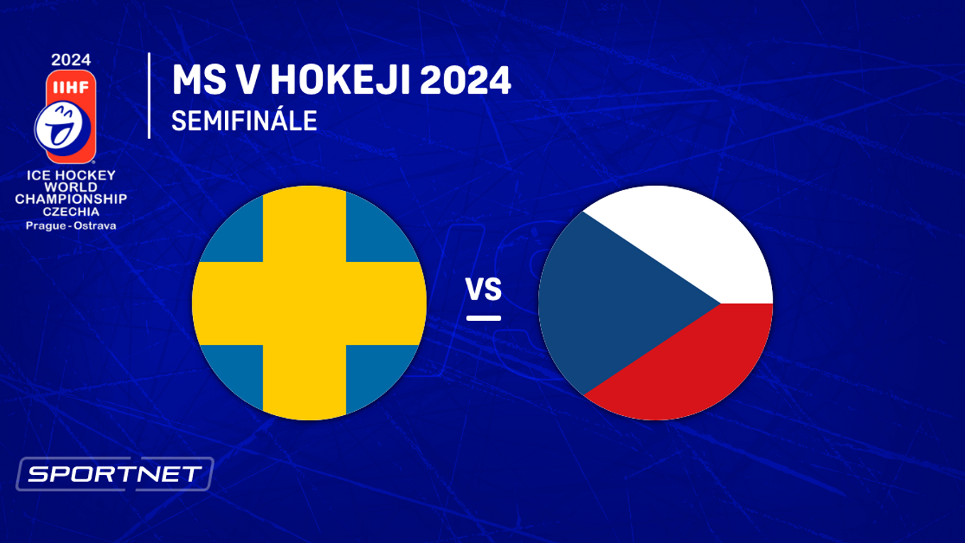 Švédsko - Česko: ONLINE prenos zo zápasu semifinále na MS v hokeji 2024 v Česku.