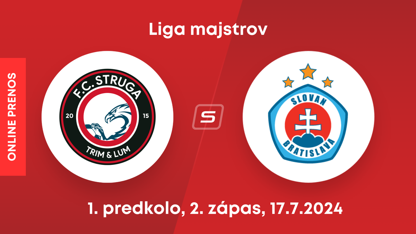 FC Struga - ŠK Slovan Bratislava: ONLINE prenos z 2. zápasu 1. predkola Ligy majstrov.