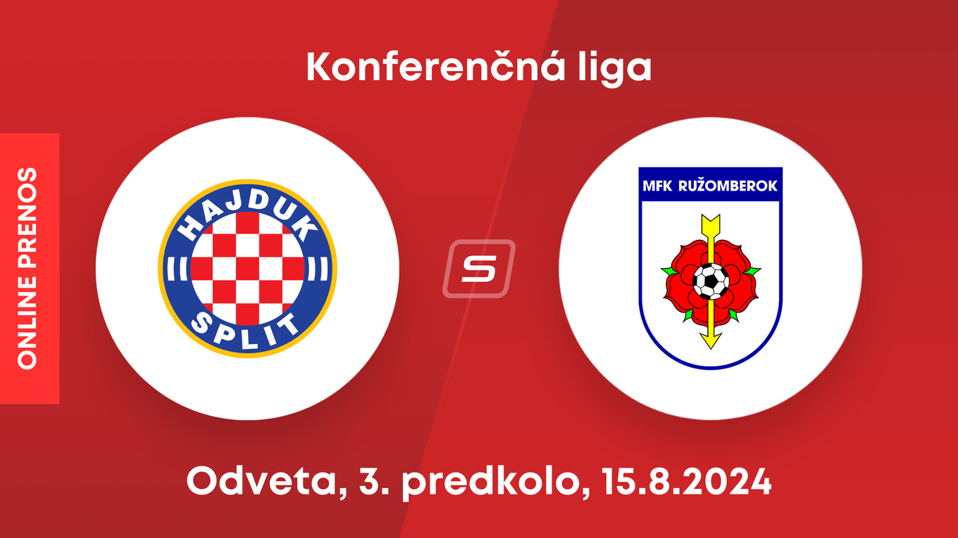 Hajduk Split - MFK Ružomberok: ONLINE prenos z odvetného zápasu 3. predkola Konferenčnej ligy.