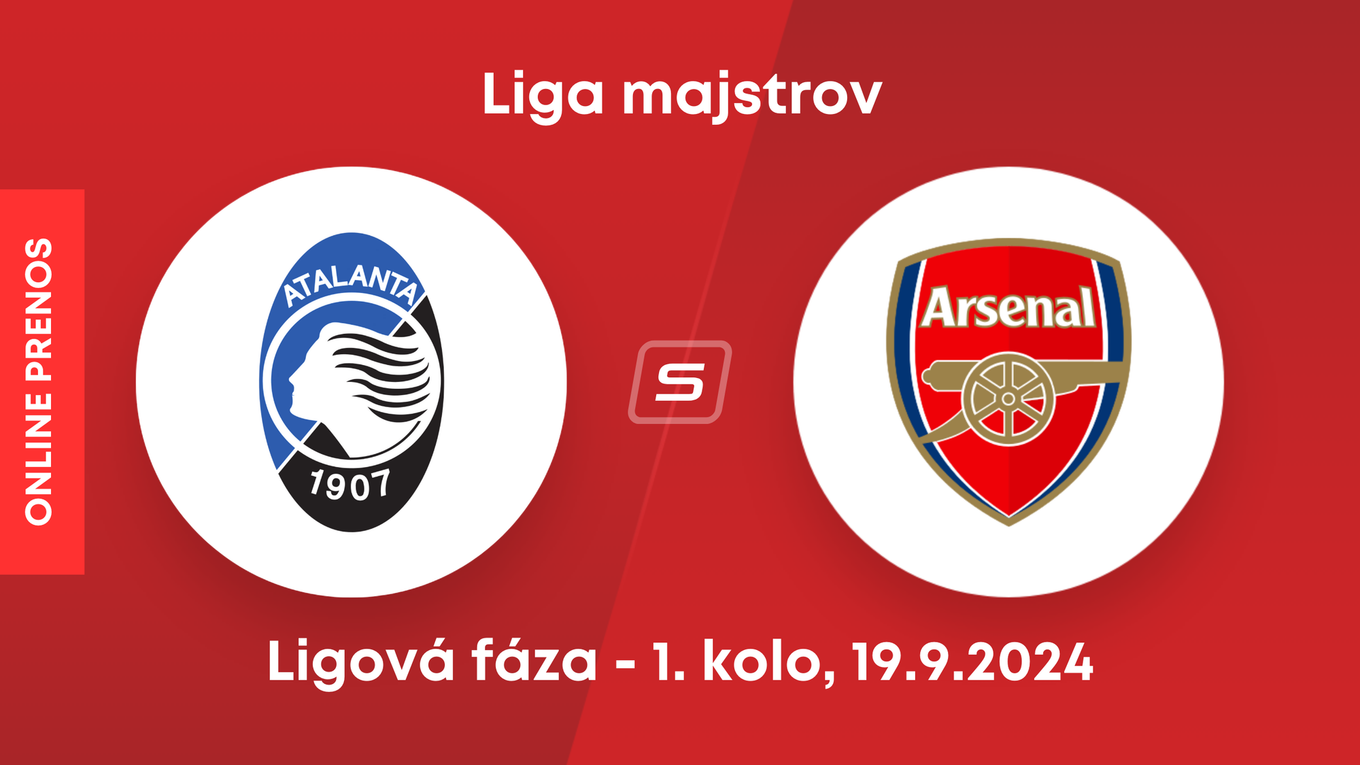 Atalanta Bergamo - Arsenal FC: ONLINE prenos zo zápasu 1. kola ligovej fázy Ligy majstrov.