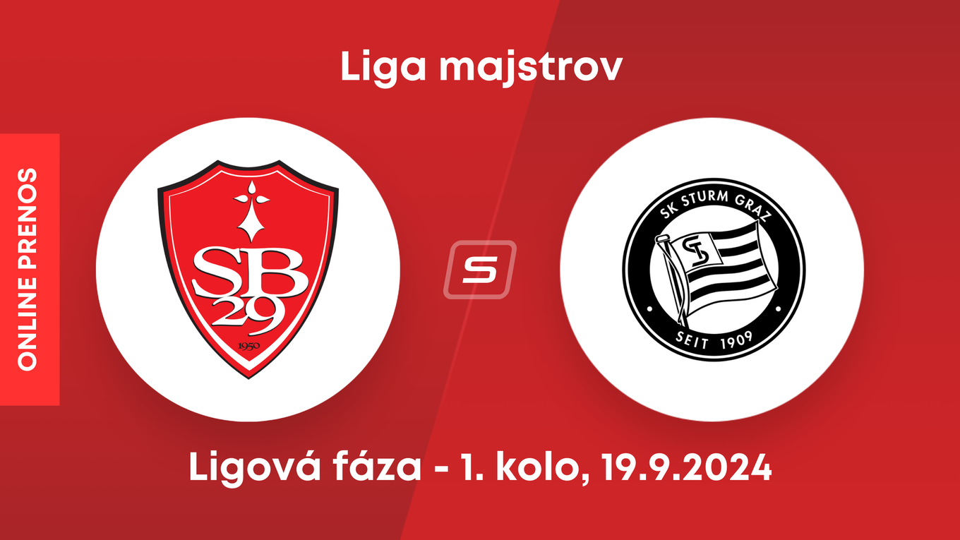 Stade Brest - SK Sturm Graz: ONLINE prenos zo zápasu 1. kola ligovej fázy Ligy majstrov.