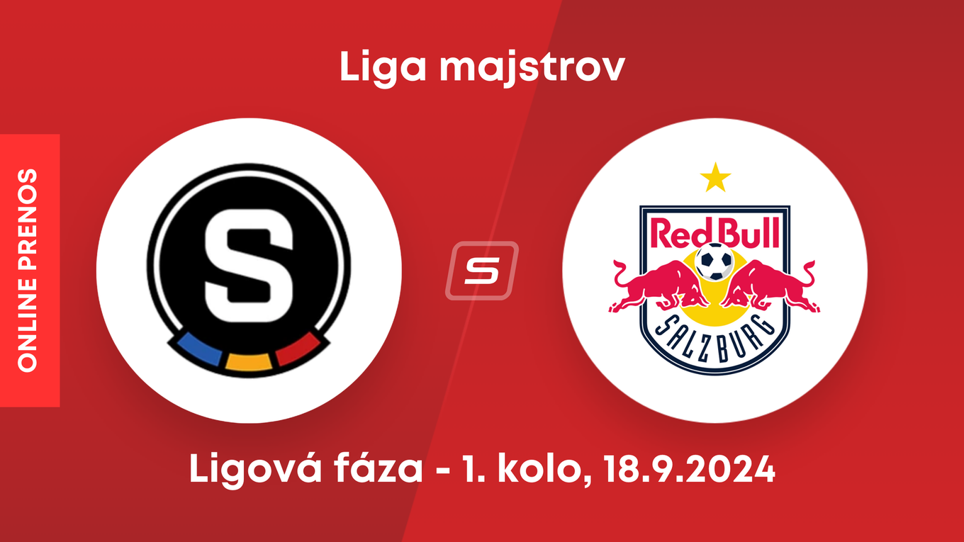 AC Sparta Praha - Red Bull Salzburg: ONLINE prenos zo zápasu 1. kola ligovej fázy Ligy majstrov.