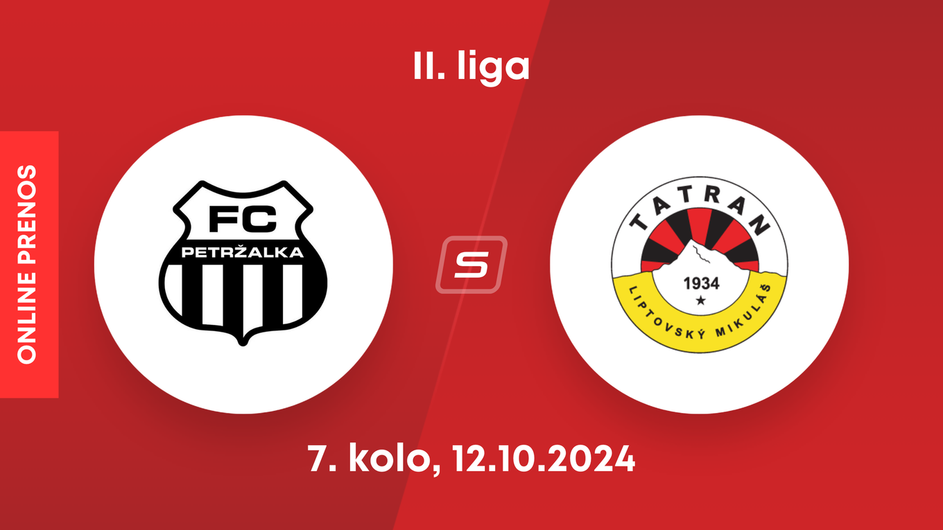 FC Petržalka - MFK Tatran Liptovský Mikuláš: ONLINE prenos z dohrávky zápasu 7. kola II. ligy.