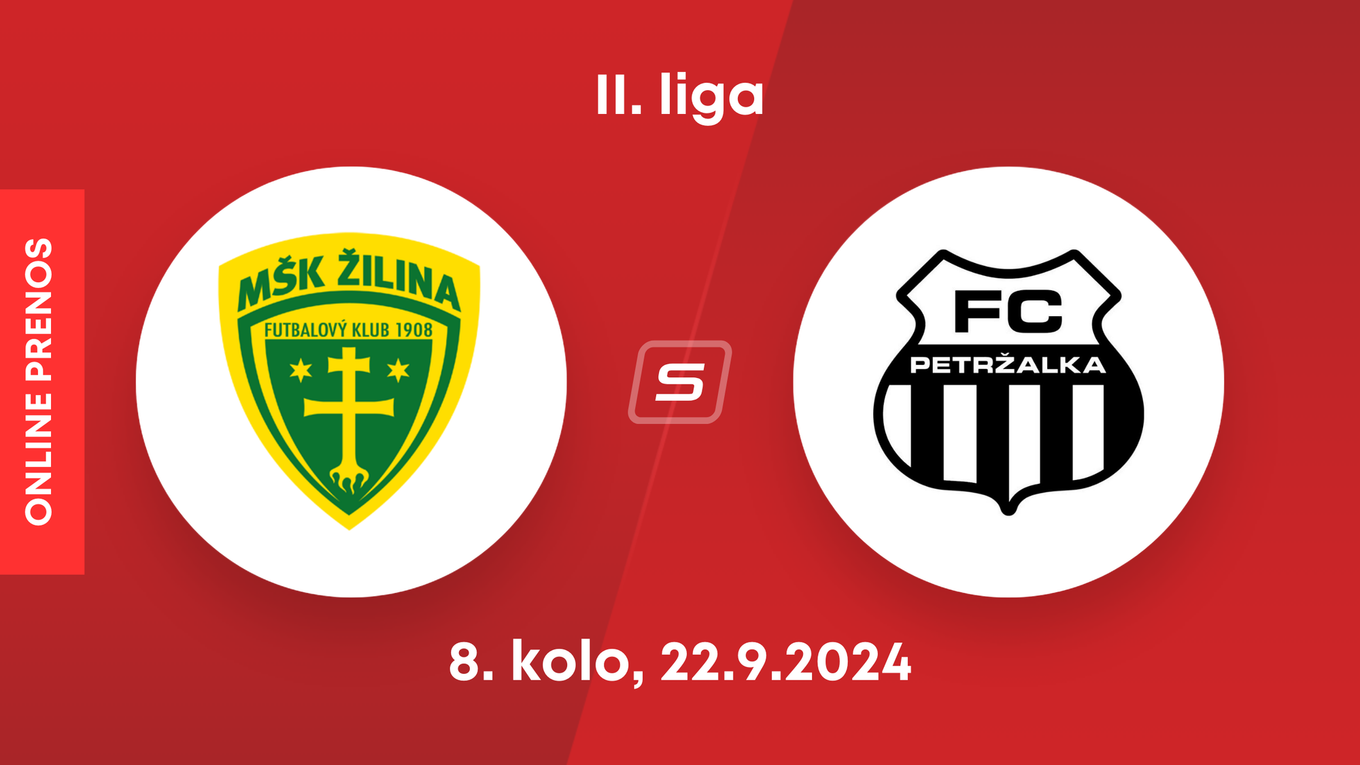 MŠK Žilina B - FC Petržalka: ONLINE prenos zo zápasu 8. kola II. ligy.