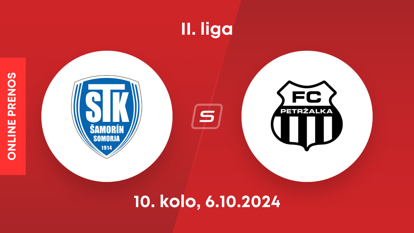 FC ŠTK 1914 Šamorín - FC Petržalka: ONLINE prenos zo zápasu 10. kola II. ligy.