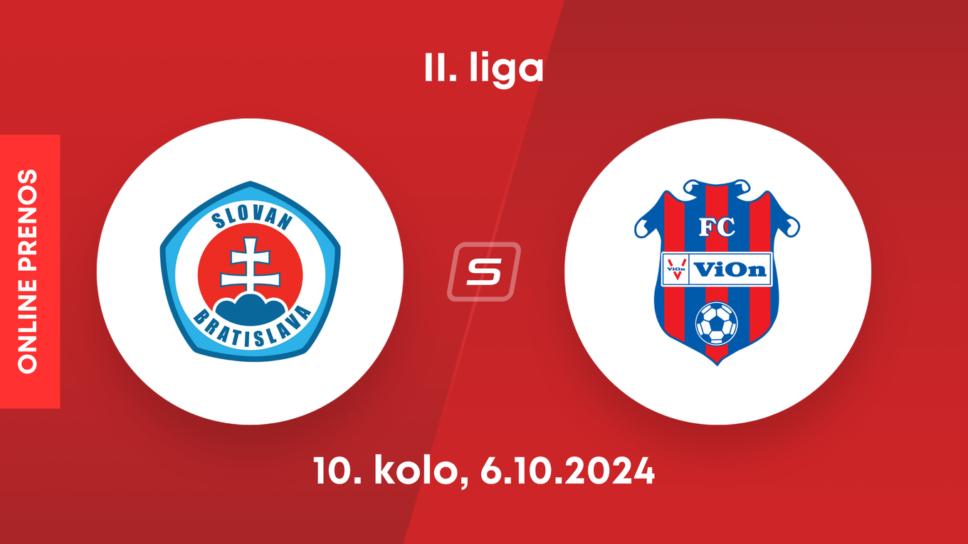 ŠK Slovan Bratislava B - FC ViOn Zlaté Moravce: ONLINE prenos zo zápasu 10. kola II. ligy.