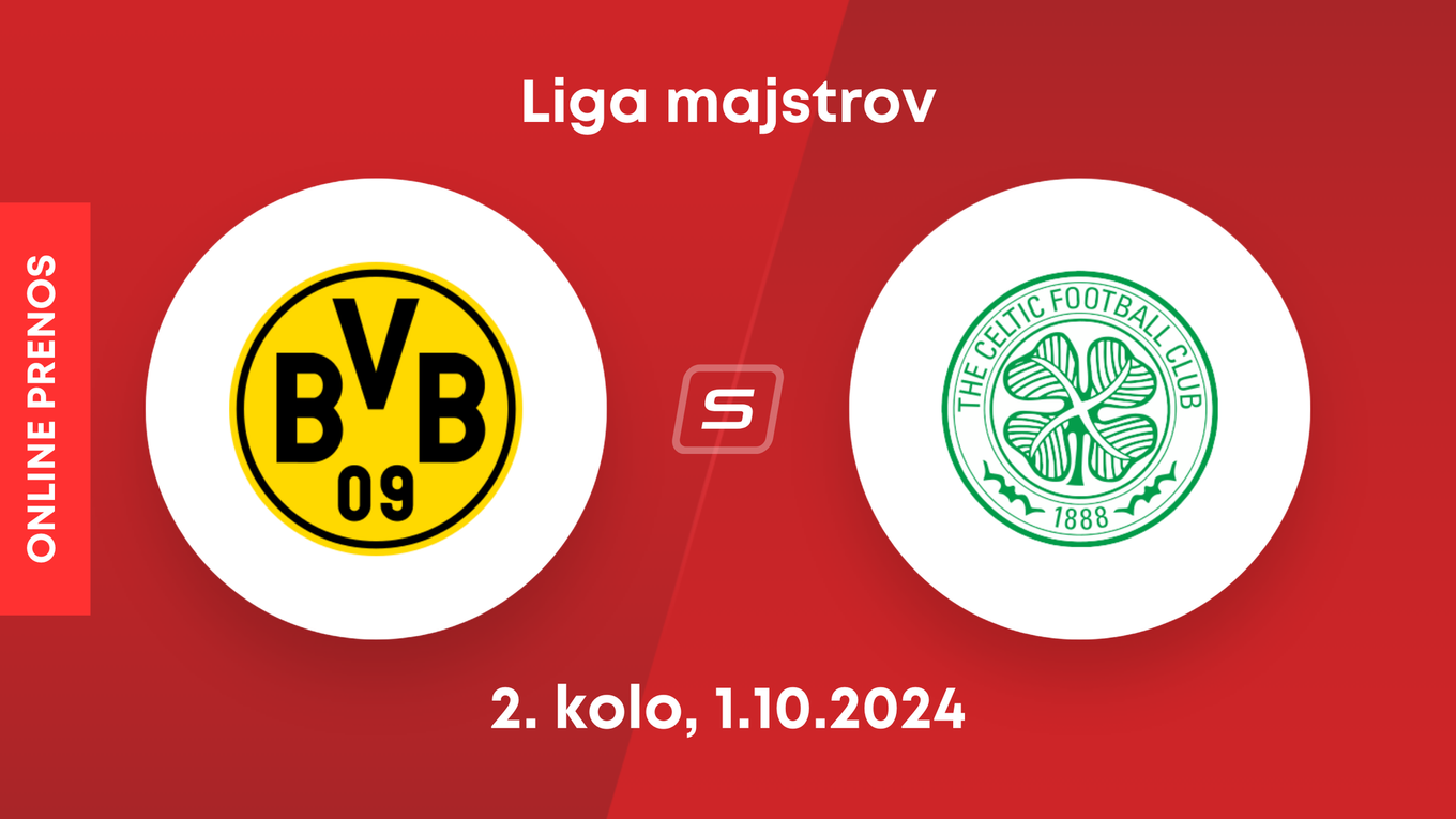 Borussia Dortmund - Celtic Glasgow: ONLINE prenos zo zápasu 2. kola Ligy majstrov. 