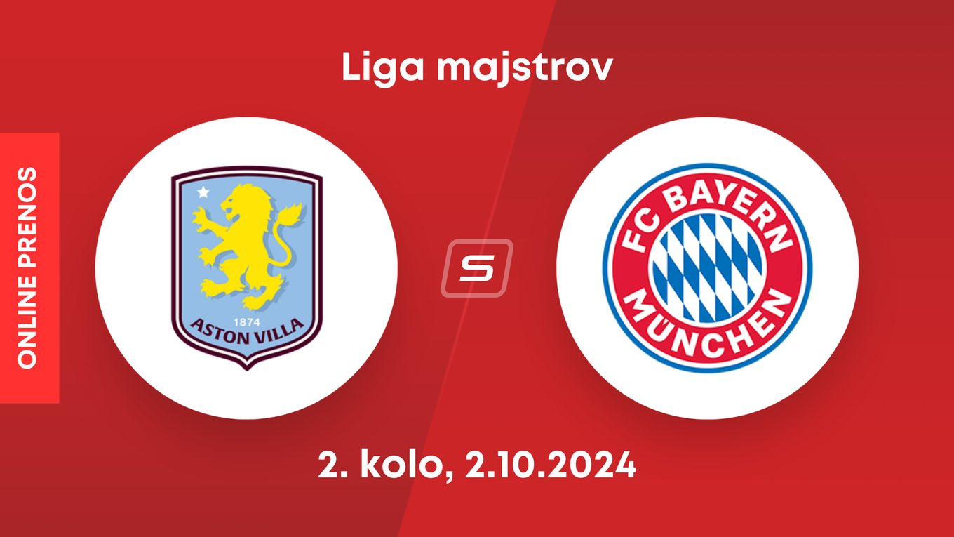 Aston Villa - Bayern Mníchov: ONLINE prenos zo zápasu 2. kola Ligy majstrov.