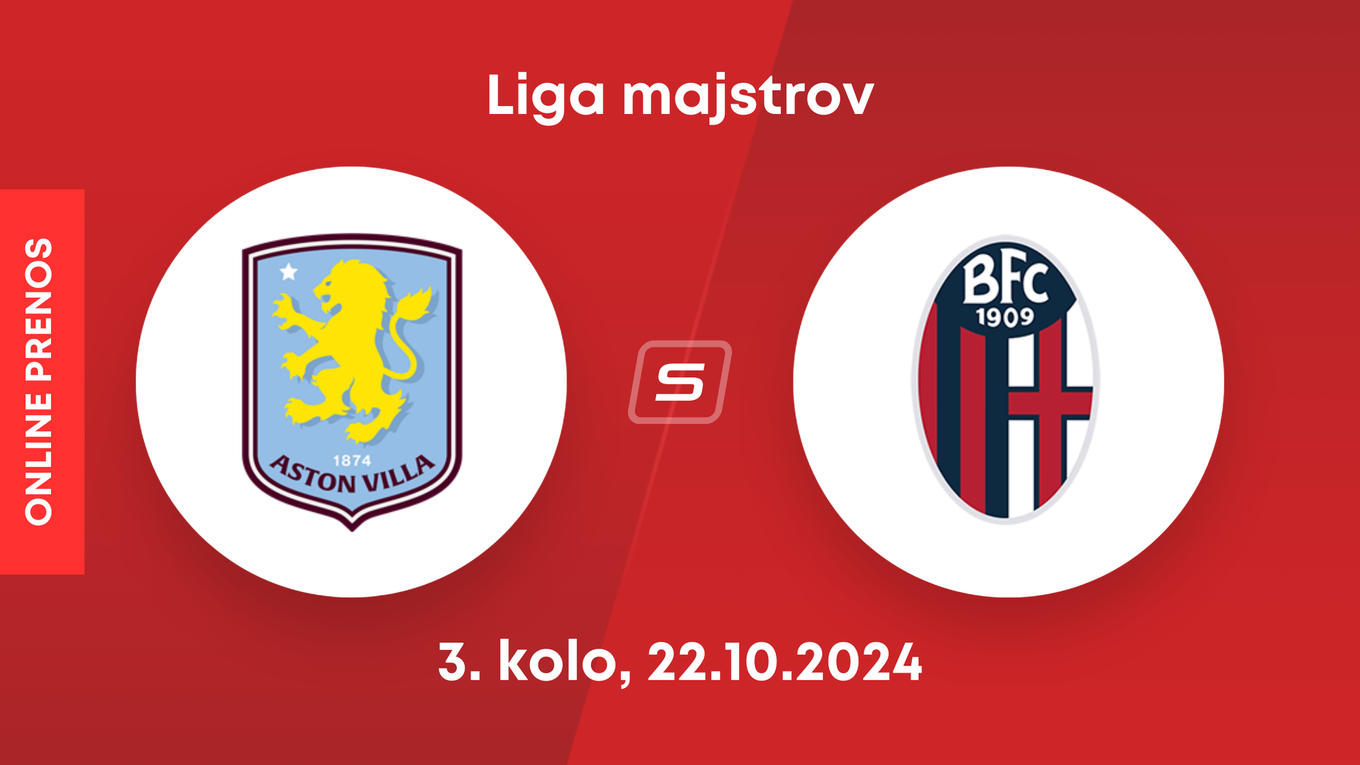 Aston Villa - Bologna FC: ONLINE prenos zo zápasu 3. kola Ligy majstrov.