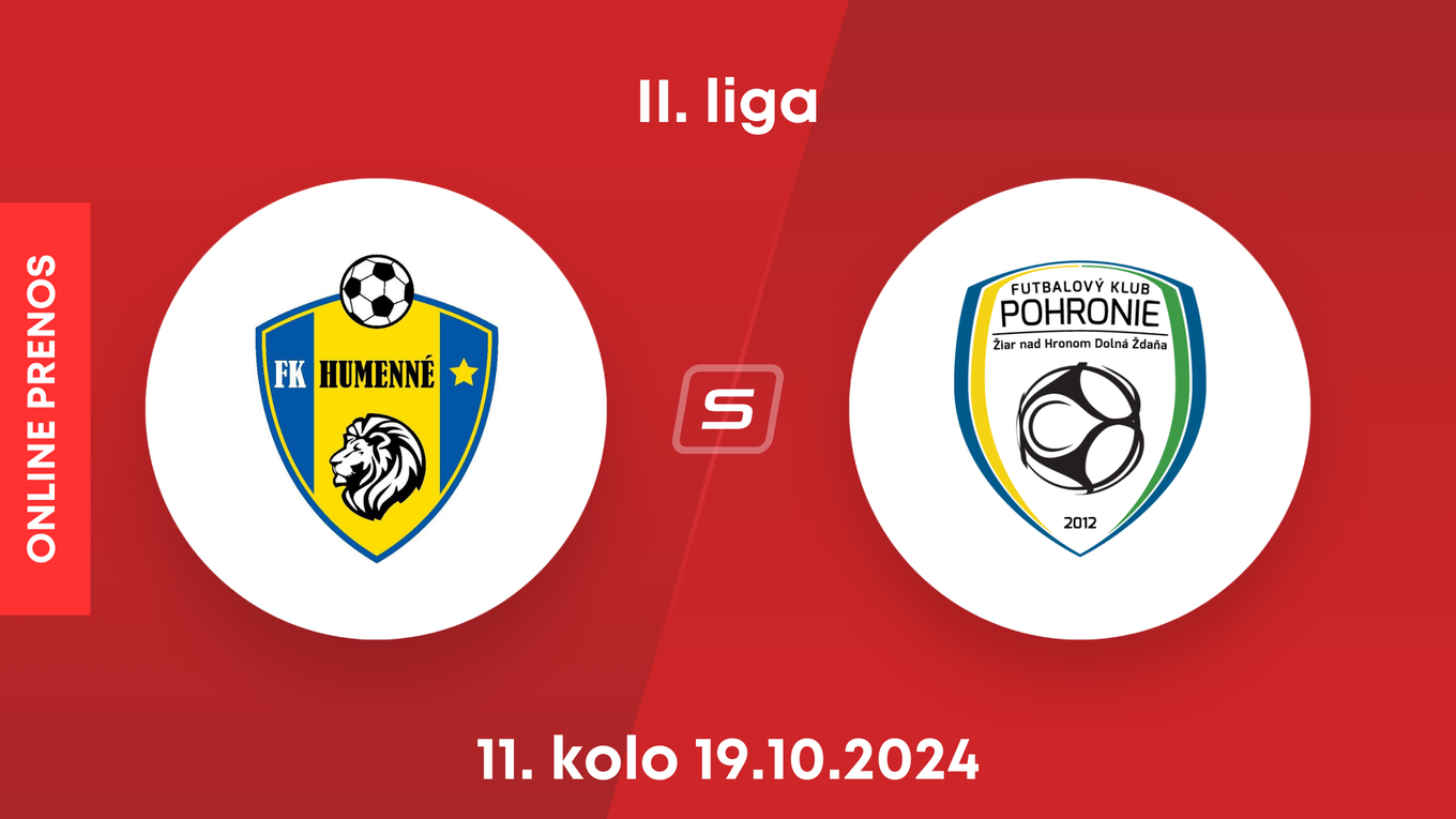 FK Humenné - FK Pohronie: ONLINE prenos zo zápasu 11. kola II. ligy.