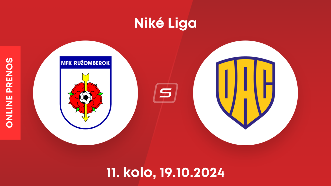 MFK Ružomberok - FC DAC 1904 Dunajská Streda: ONLINE prenos zo zápasu 11. kola Niké ligy.