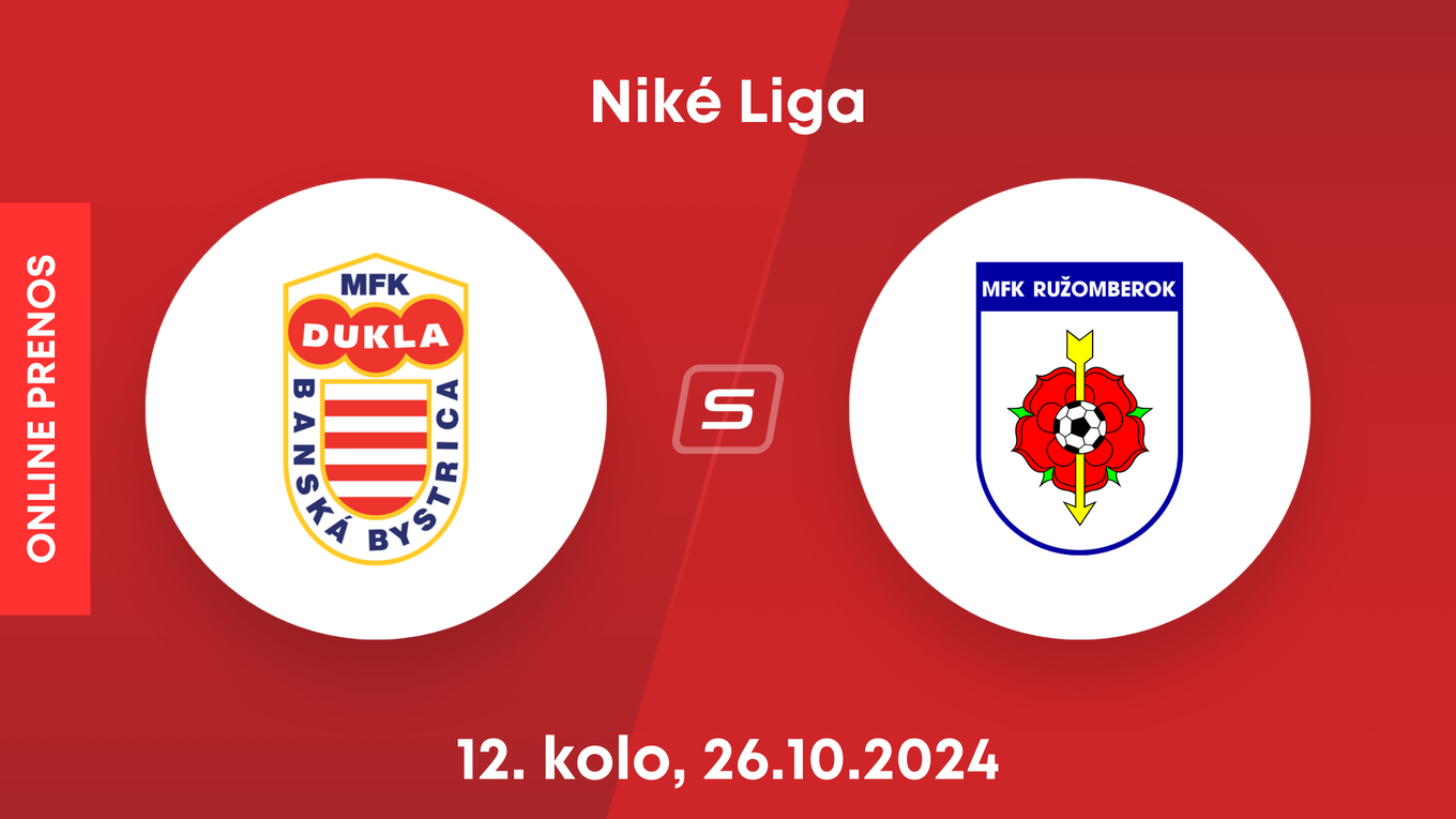 MFK Dukla Banská Bystrica - MFK Ružomberok: ONLINE prenos zo zápasu 12. kola Niké ligy.