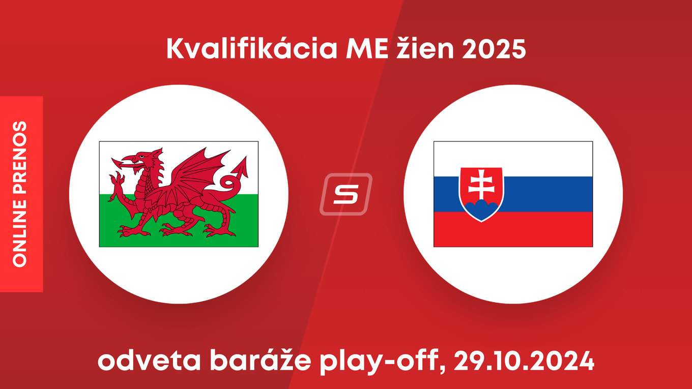 Wales - Slovensko: ONLINE prenos z odvetného zápasu baráže play-off kvalifikácie žien na ME 2025.