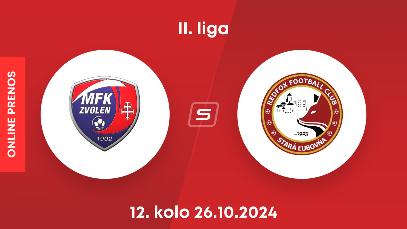 MFK Zvolen - Stará Ľubovňa Redfox Football Club: ONLINE prenos zo zápasu 12. kola II. ligy.