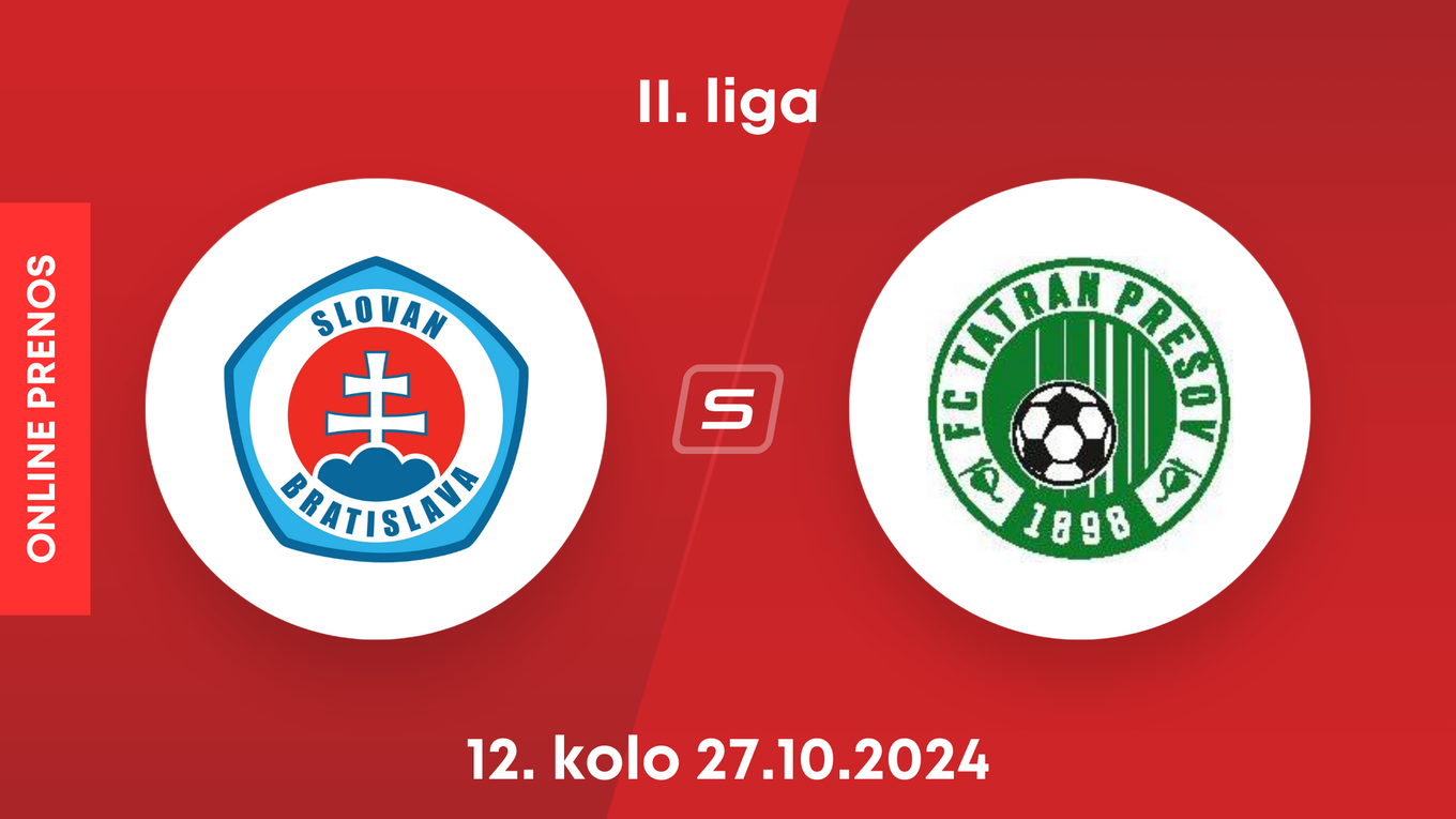 ŠK Slovan Bratislava B - FC Tatran Prešov: ONLINE prenos zo zápasu 12. kola II. ligy.