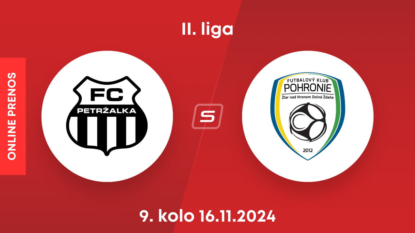 FC Petržalka - FK Pohronie: ONLINE prenos z dohrávky zápasu 9. kola II. ligy.