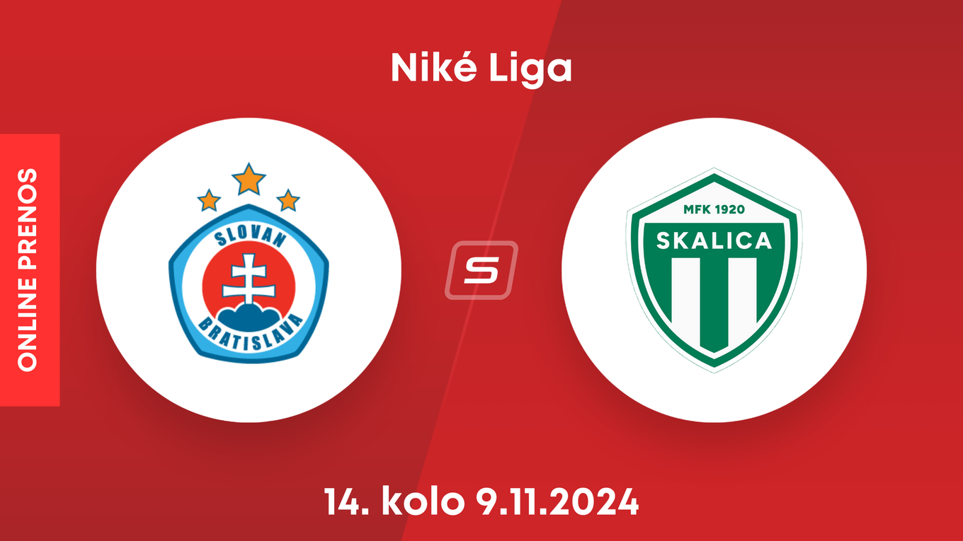 ŠK Slovan Bratislava - MFK Skalica: ONLINE prenos zo zápasu 14. kola Niké ligy.