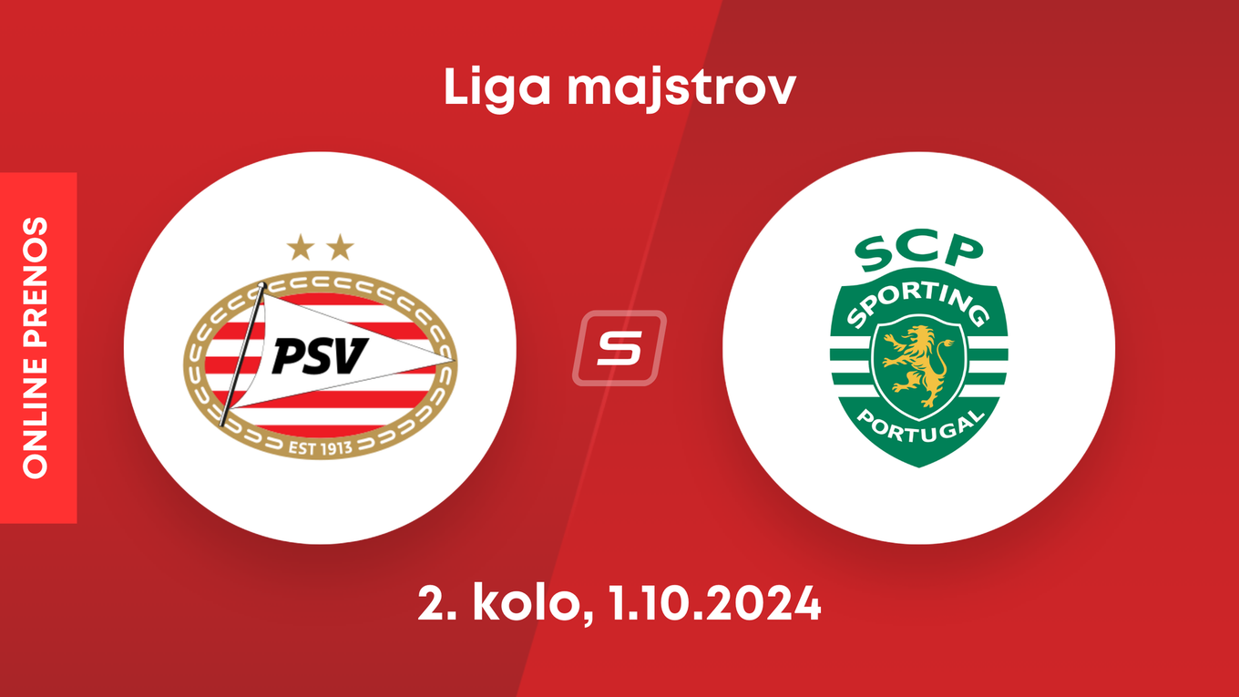 PSV Eindhoven - Sporting Lisabon: ONLINE prenos zo zápasu 2. kola Ligy majstrov. 