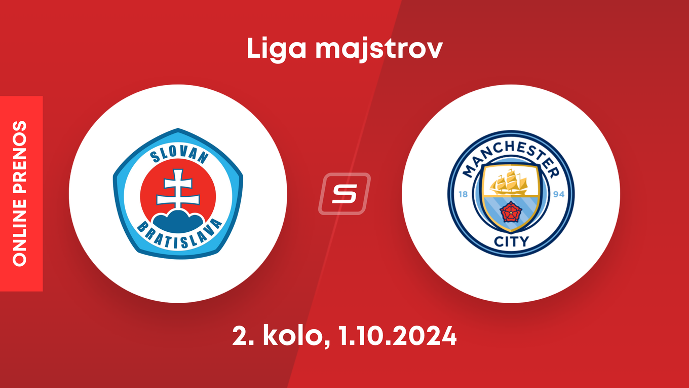 ŠK Slovan Bratislava - Manchester City: ONLINE prenos zo zápasu 2. kola Ligy majstrov. 