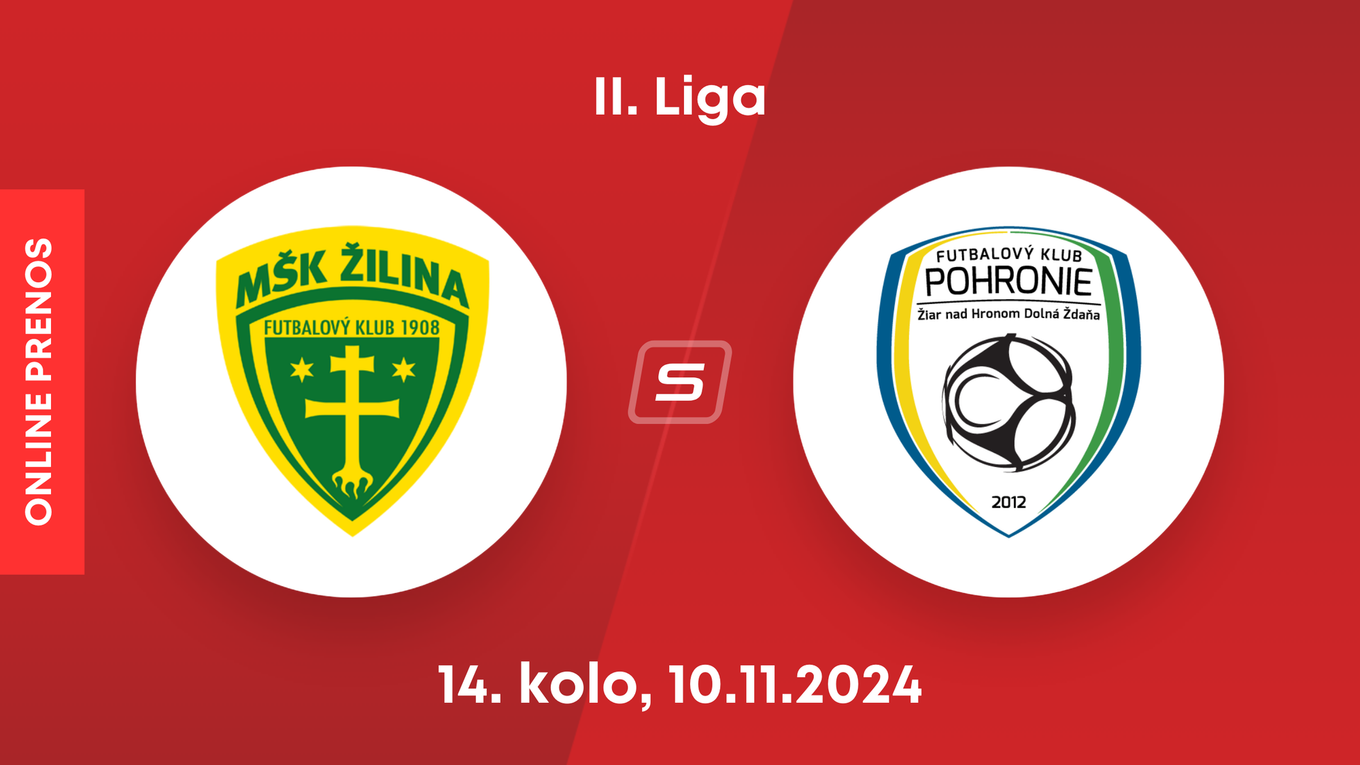 MŠK Žilina B - FK Pohronie: ONLINE prenos zo zápasu 14. kola II. ligy.