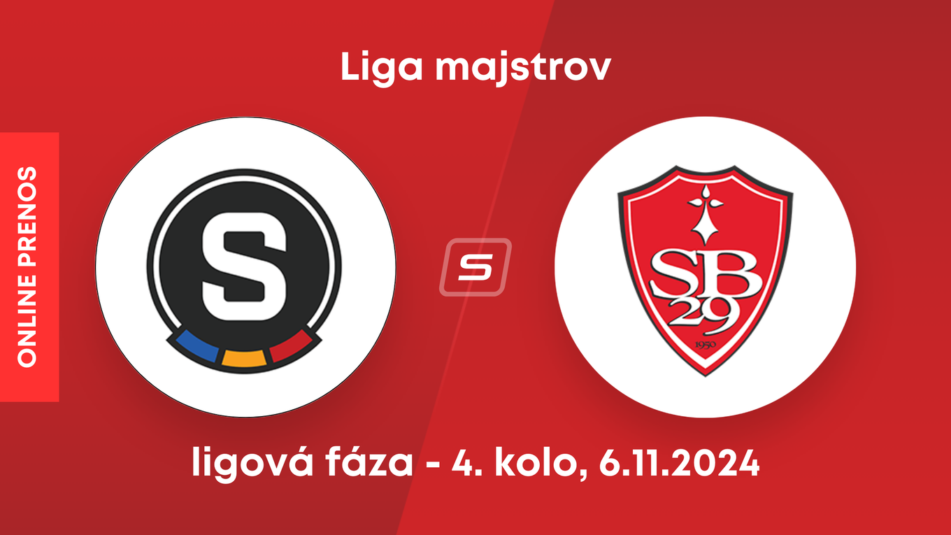 AC Sparta Praha - Stade Brest: ONLINE prenos zo zápasu 4. kola ligovej fázy Ligy majstrov.