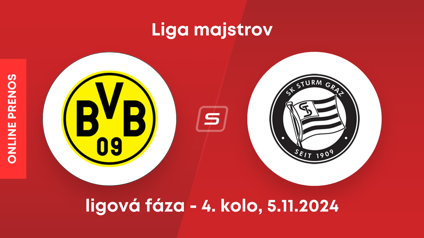 Borussia Dortmund - Sturm Graz: ONLINE prenos zo zápasu 4. kola Ligy majstrov. 