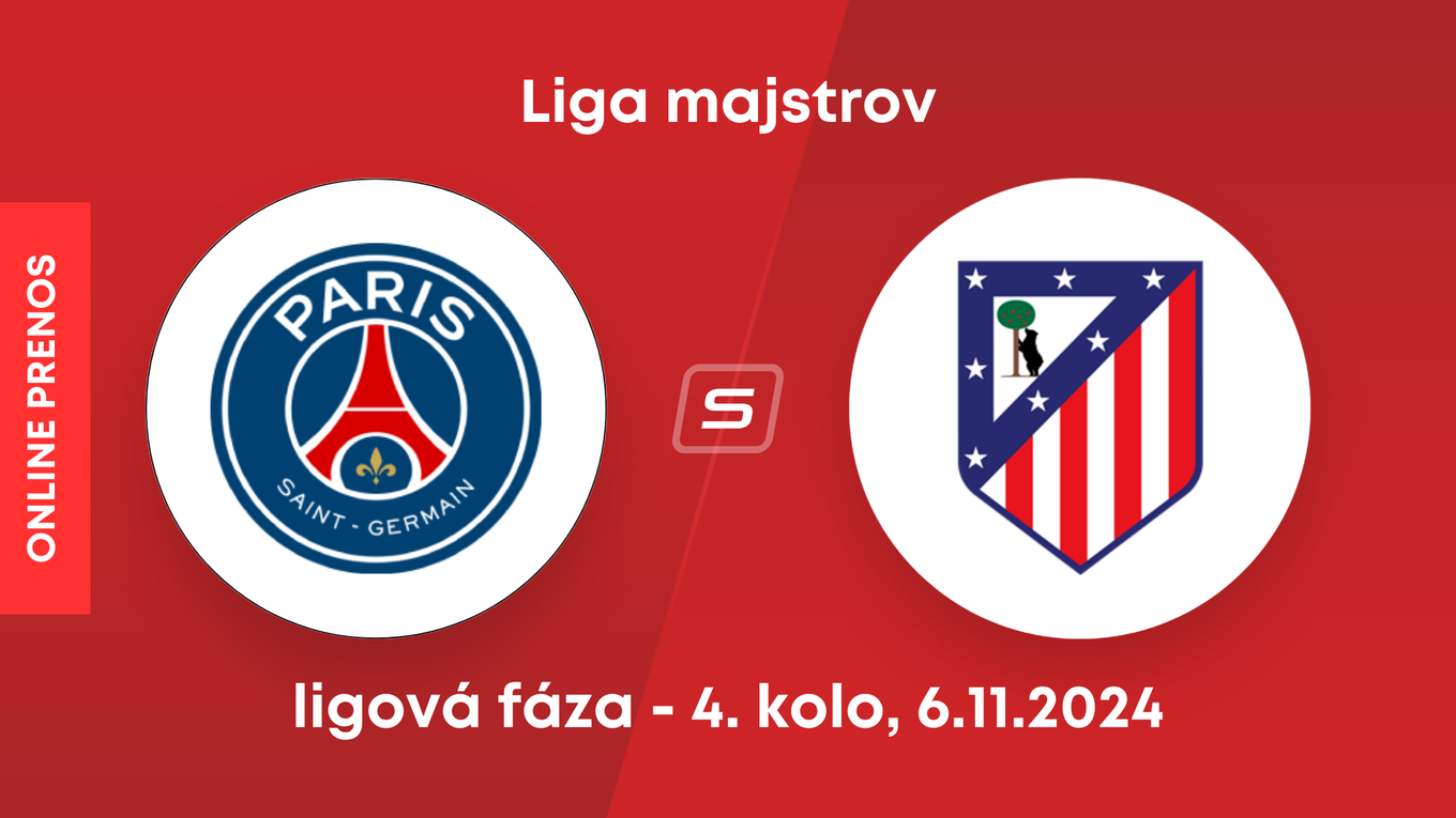 Paríž St. Germain - Atlético Madrid: ONLINE prenos zo zápasu 4. kola ligovej fázy Ligy majstrov.