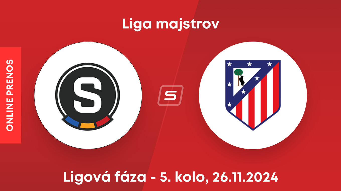 AC Sparta Praha - Atlético Madrid: ONLINE prenos zo zápasu 5. kola ligovej fázy Ligy majstrov.