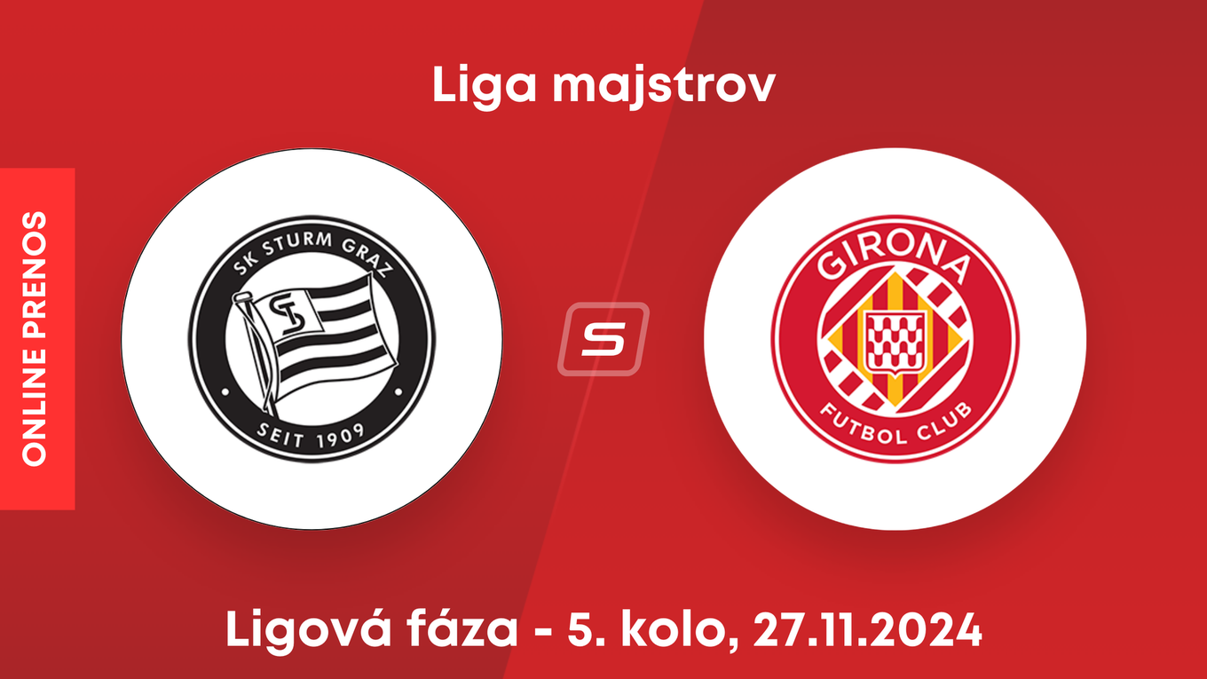 Sturm Graz - Girona FC: ONLINE prenos zo zápasu 5. kola ligovej fázy Ligy majstrov.