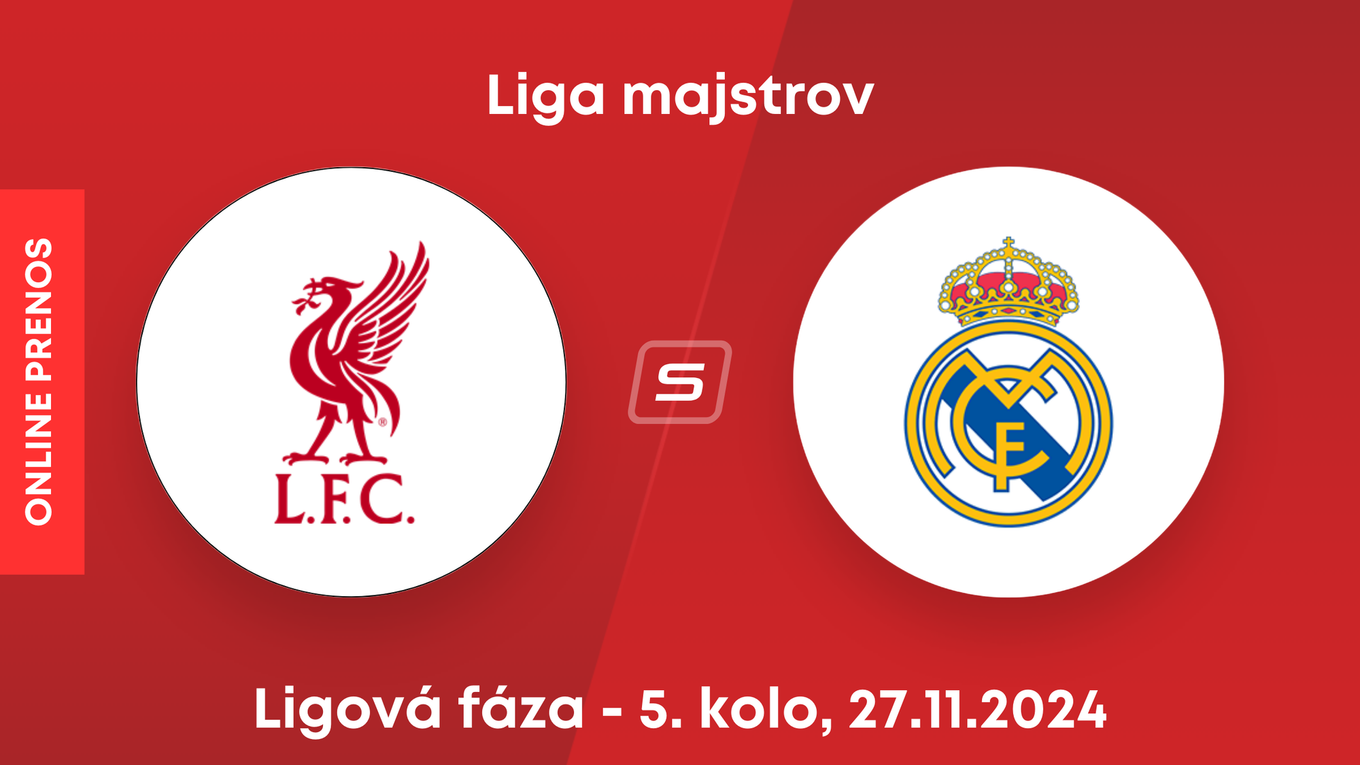 Liverpool FC - Real Madrid: ONLINE prenos zo zápasu 5. kola ligovej fázy Ligy majstrov.