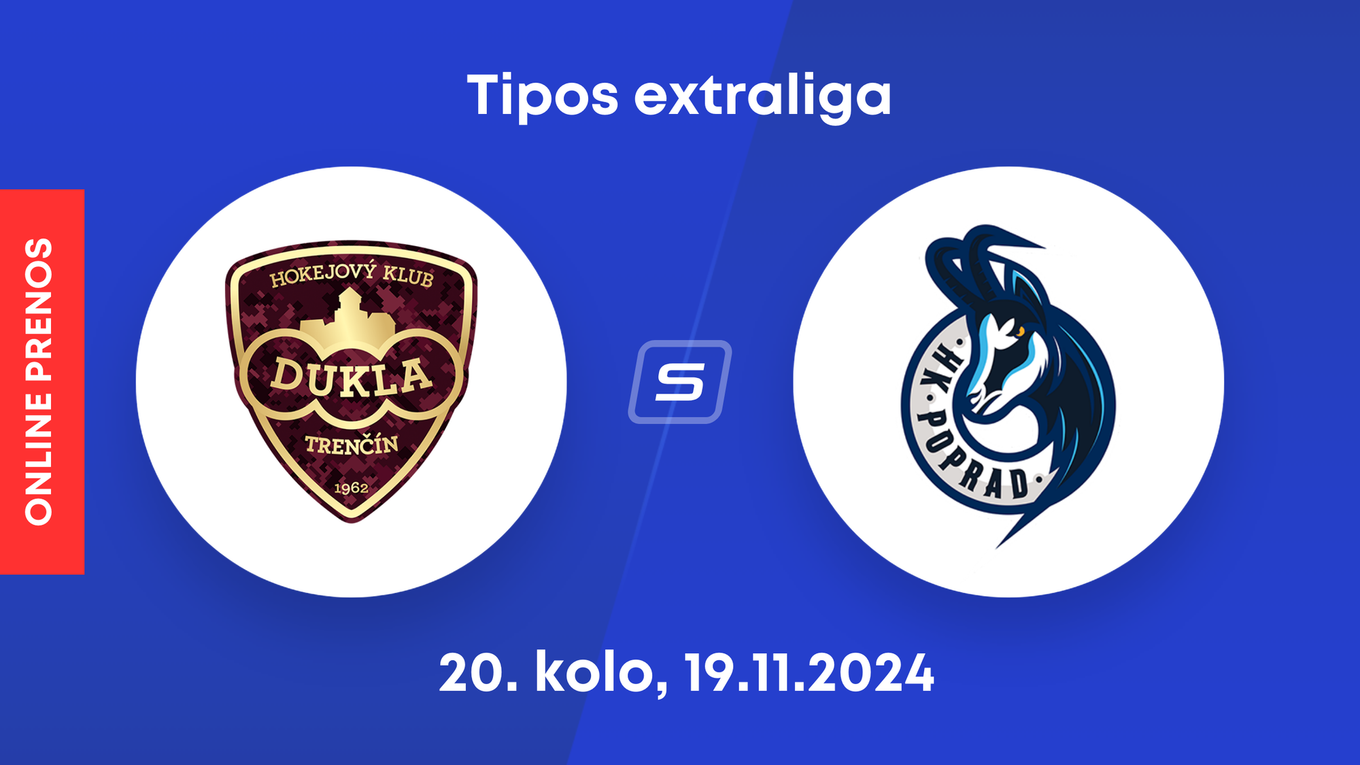 HK Dukla Trenčín - HK Poprad: ONLINE prenos zo zápasu 20. kola Tipos extraligy.