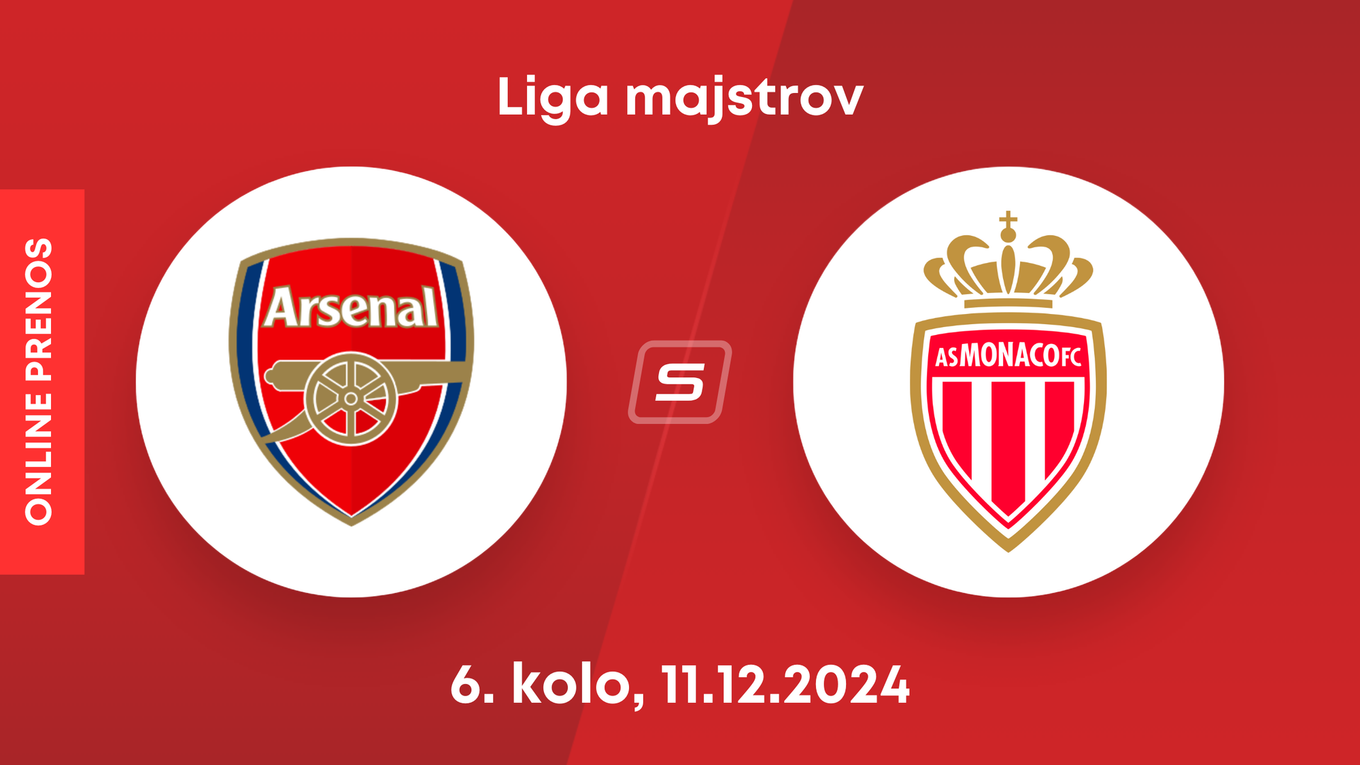 Arsenal FC - AS Monaco: ONLINE prenos zo zápasu 6. kola Ligy majstrov. 