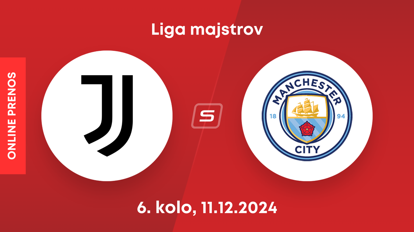 Juventus Turín - Manchester City: ONLINE prenos zo zápasu 6. kola Ligy majstrov. 