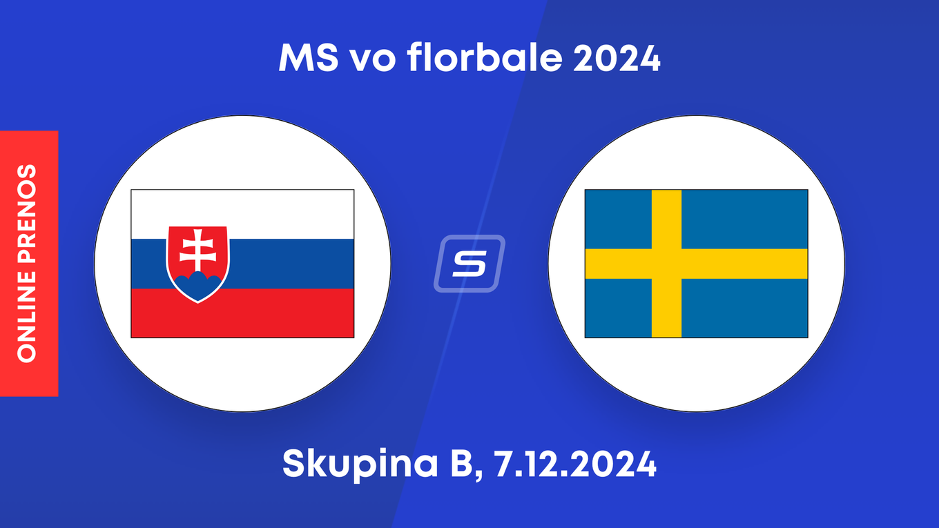 Slovensko - Švédsko: ONLINE prenos zo zápasu skupiny B na MS vo florbale 2024. 