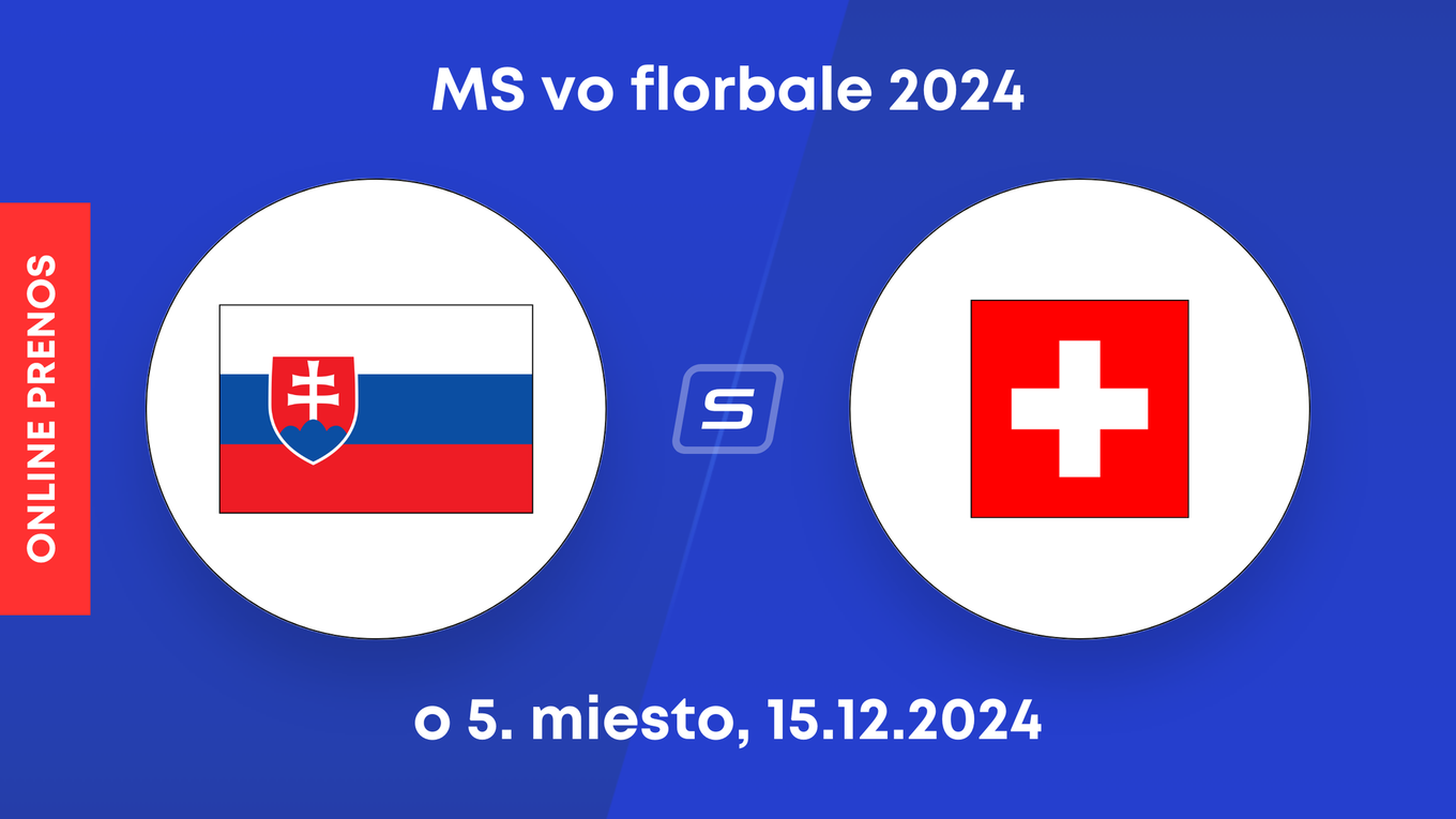 Slovensko - Švajčiarsko: ONLINE prenos zo zápasu o 5. miesto na MS vo florbale 2024.