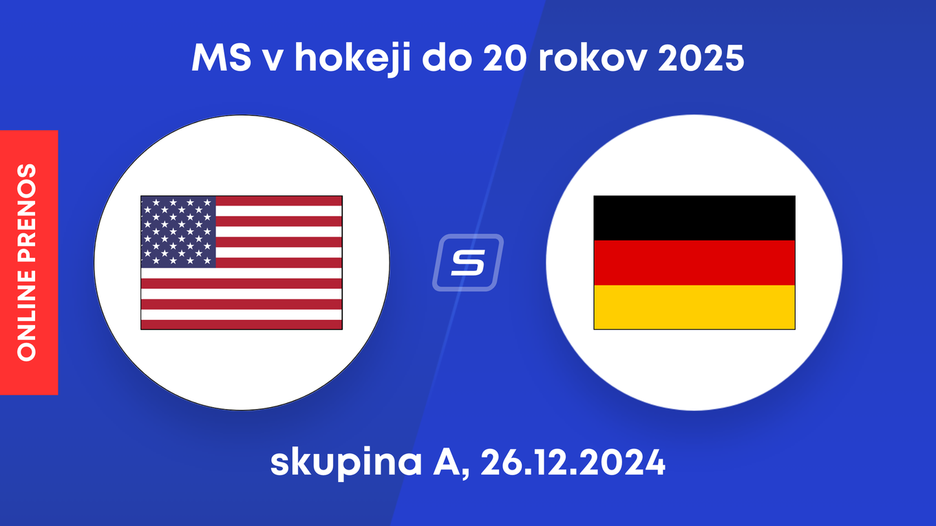 USA - Nemecko: ONLINE prenos z MS v hokeji do 20 rokov 2025.