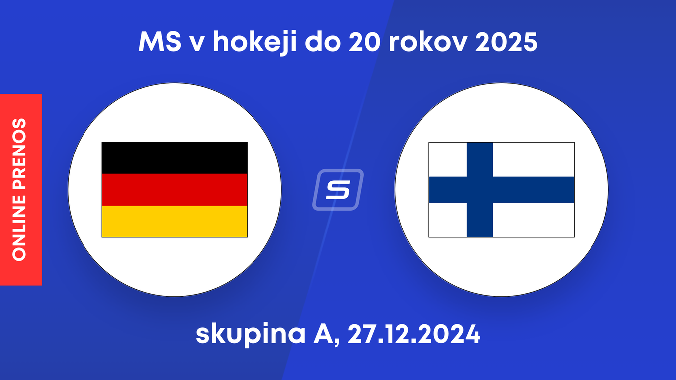 Nemecko - Fínsko: ONLINE prenos z MS v hokeji do 20 rokov 2025.