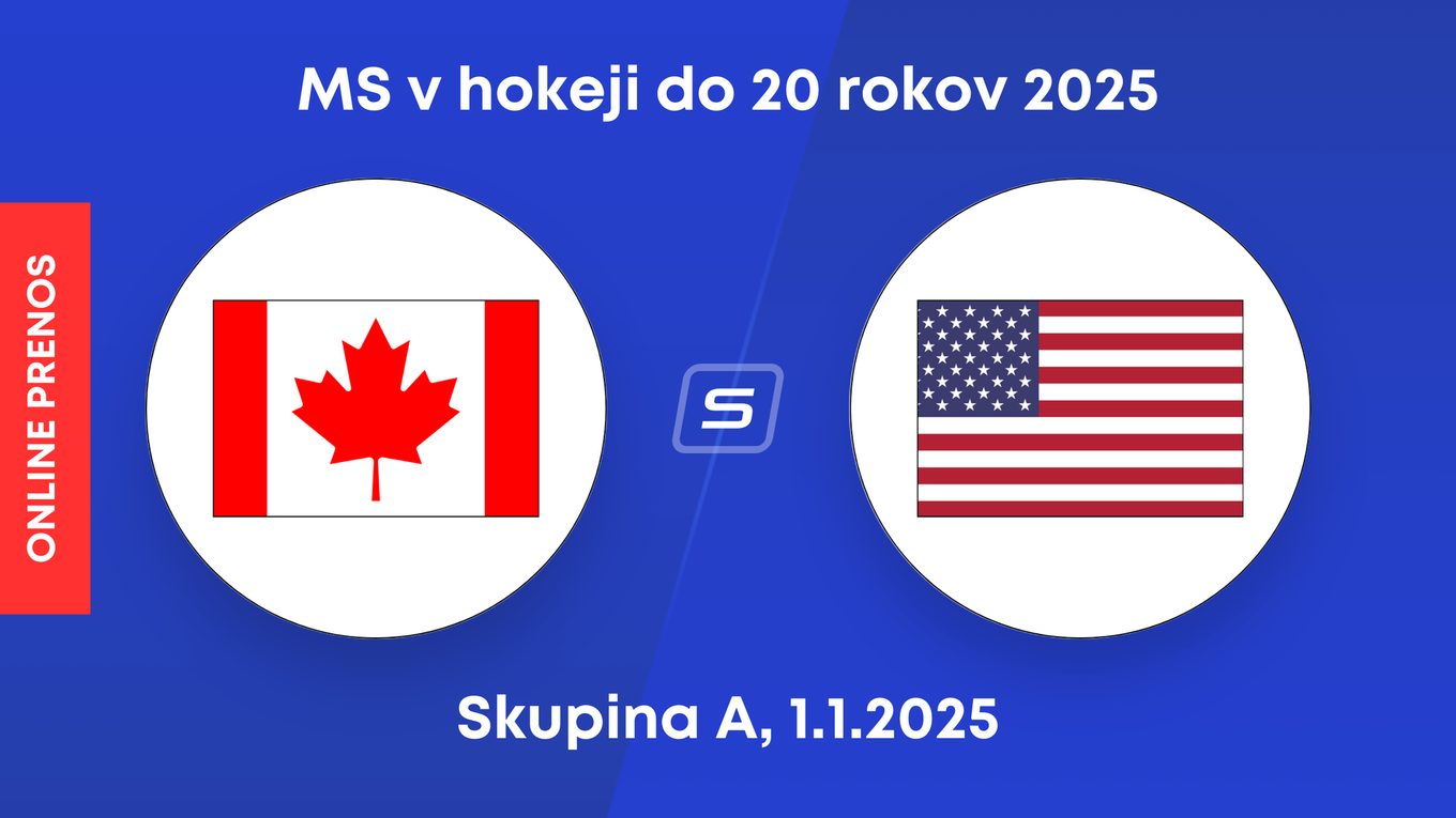 Kanada - USA: ONLINE prenos zo zápasu skupiny A na MS v hokeji do 20 rokov 2025.