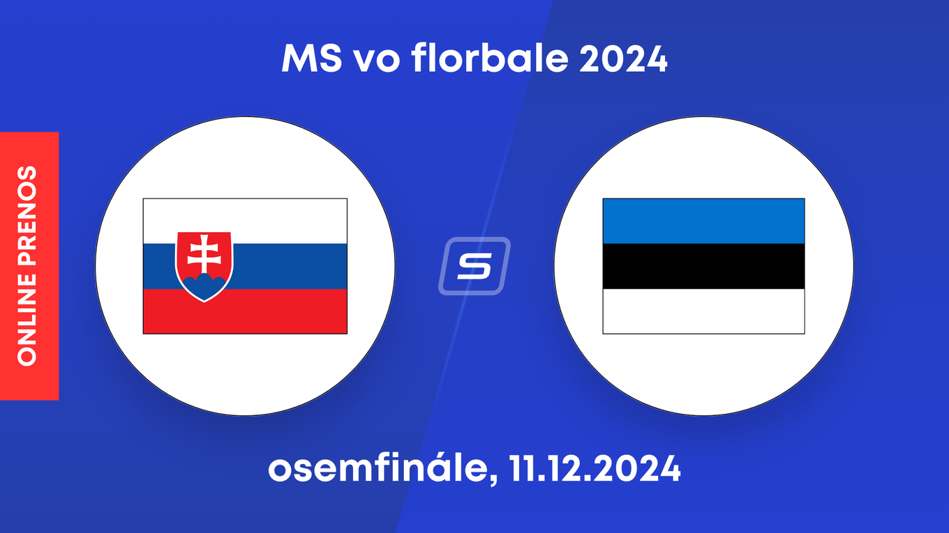 Slovensko - Estónsko: ONLINE prenos zo zápasu osemfinále na MS vo florbale 2024.