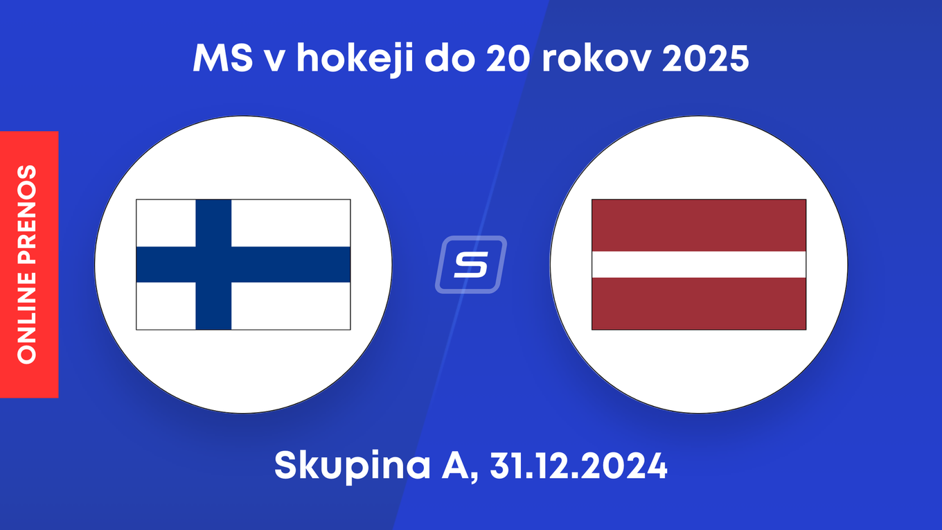 Fínsko - Lotyšsko: ONLINE prenos zo zápasu skupiny A na MS v hokeji do 20 rokov 2025.