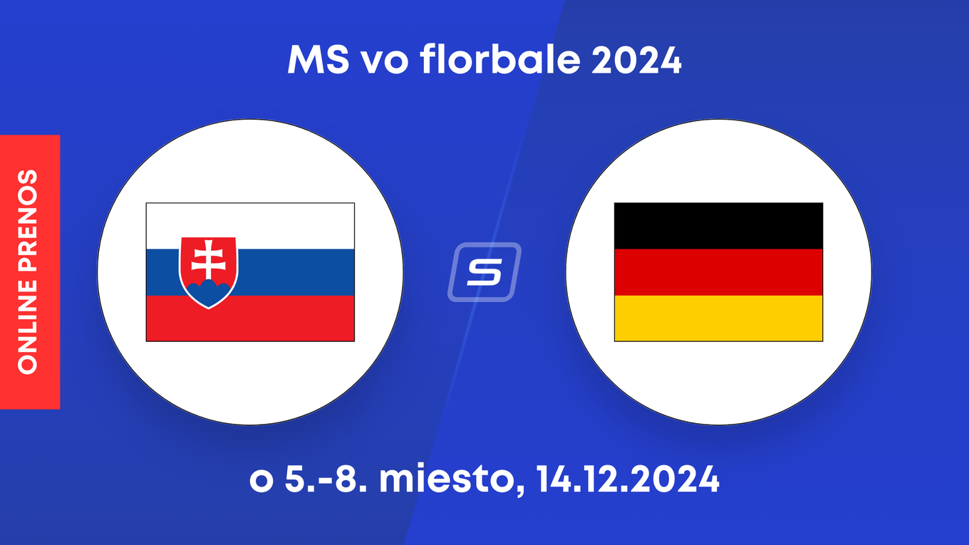 Slovensko - Nemecko: ONLINE prenos zo zápasu o 5. až 8. miesto na MS vo florbale 2024.