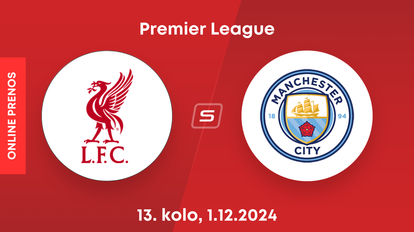 Liverpool FC - Manchester City: ONLINE prenos zo zápasu 13. kola Premier League. 
