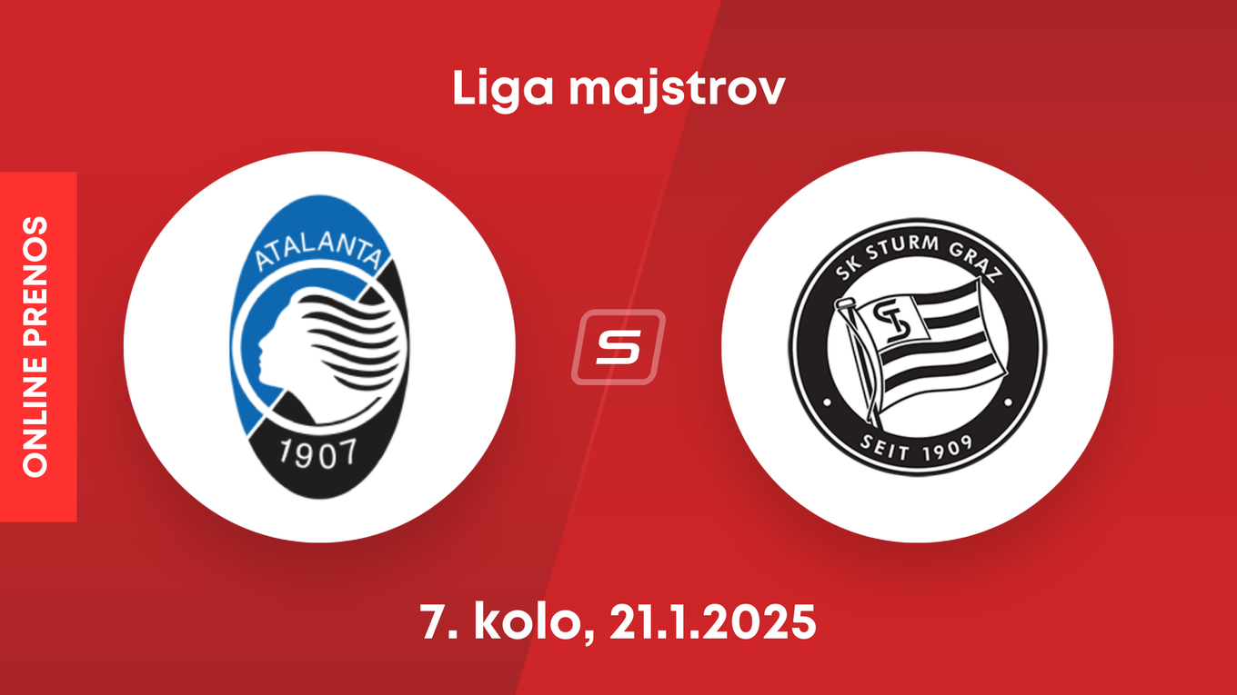 Atalanta Bergamo - Sturm Graz: ONLINE prenos zo zápasu 7. kola Ligy majstrov. 