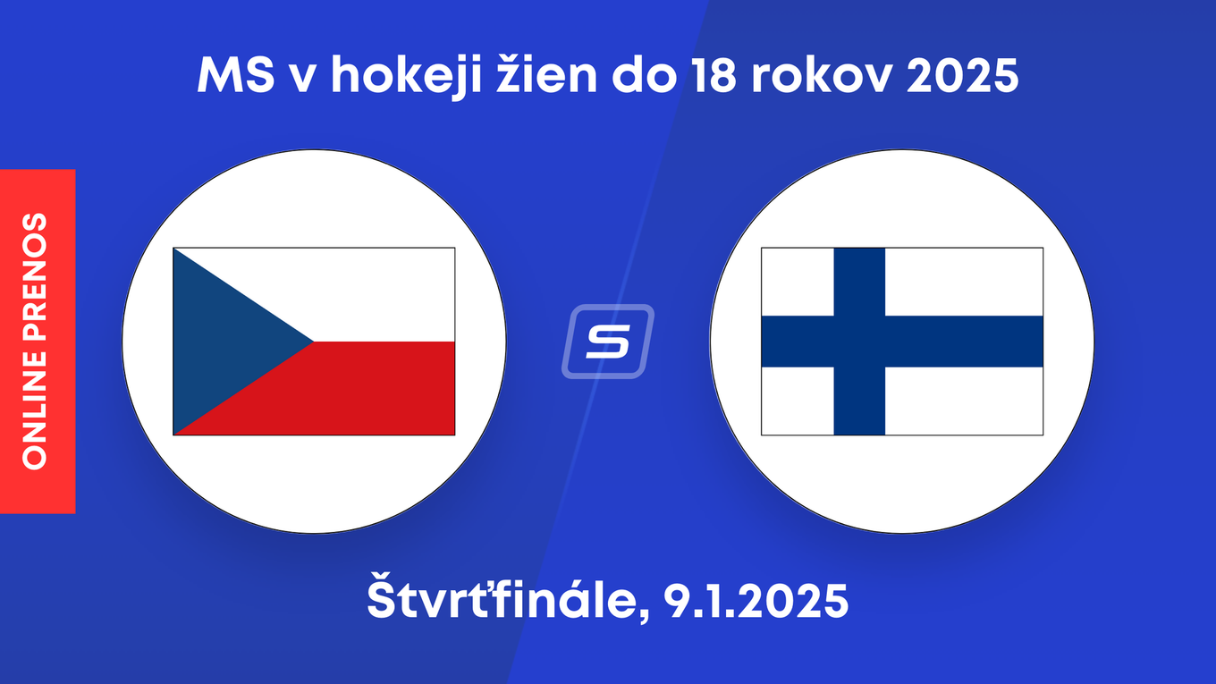 Česko - Fínsko: ONLINE prenos zo zápasu štvrťfinále na MS v hokeji žien do 18 rokov 2025.