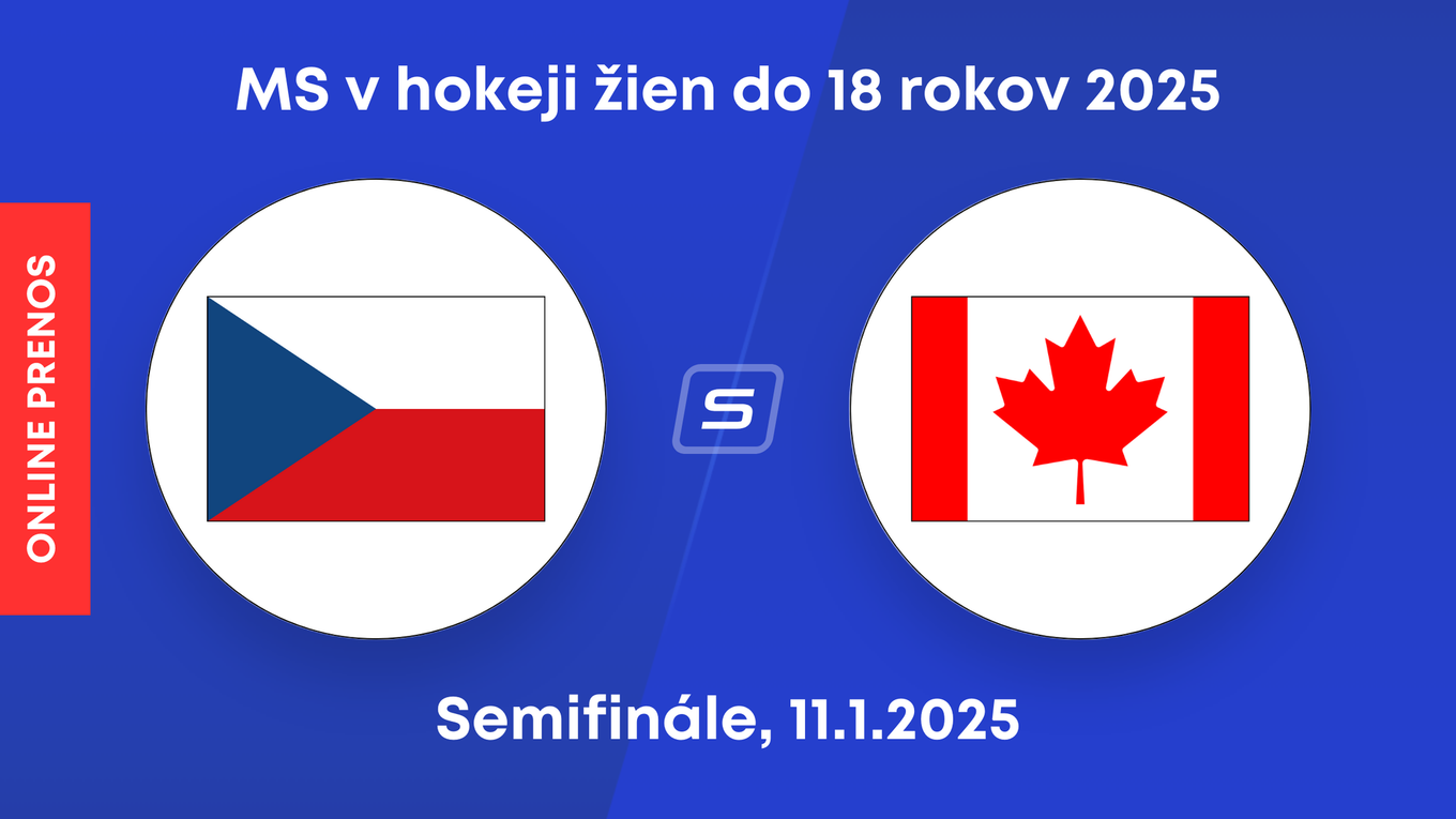 Česko - Kanada: ONLINE prenos zo semifinálového zápasu na MS v hokeji žien do 18 rokov 2025.